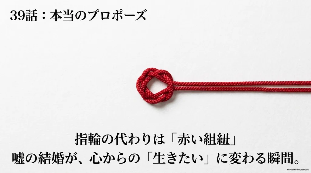 ホタルの嫁入り39話で進平と紗都子が本当のプロポーズを交わし赤い組紐を結ぶ