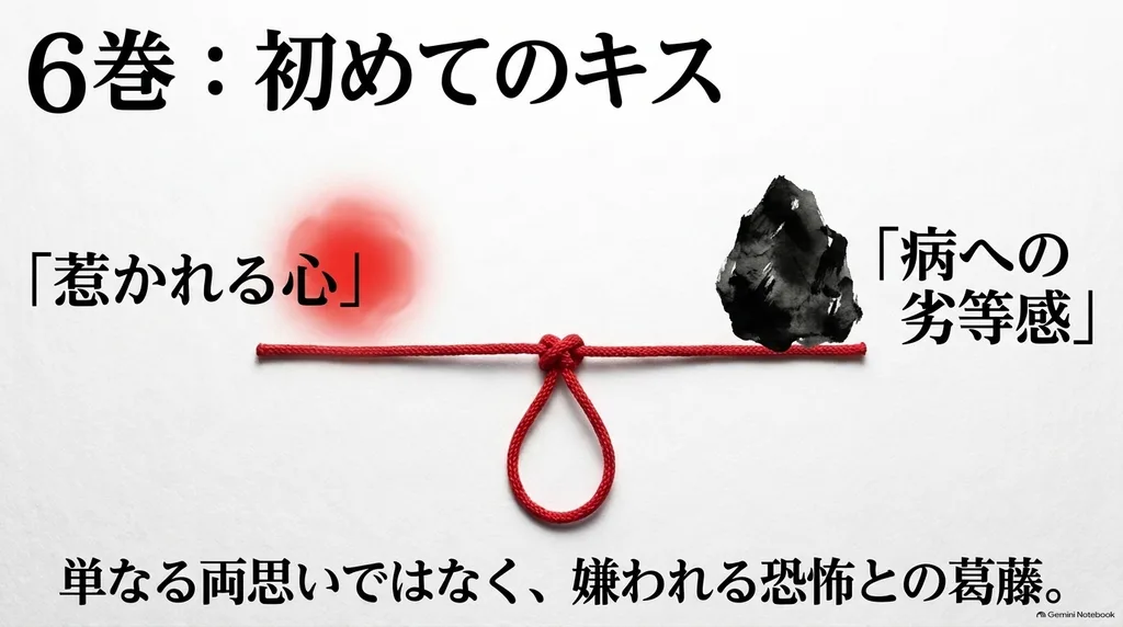 ホタルの嫁入り6巻のキス後に紗都子が病への劣等感から葛藤する様子