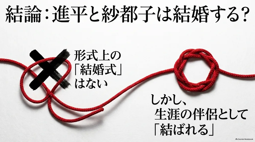 ホタルの嫁入りで進平と紗都子は形式上の結婚式をせず生涯の伴侶として結ばれる